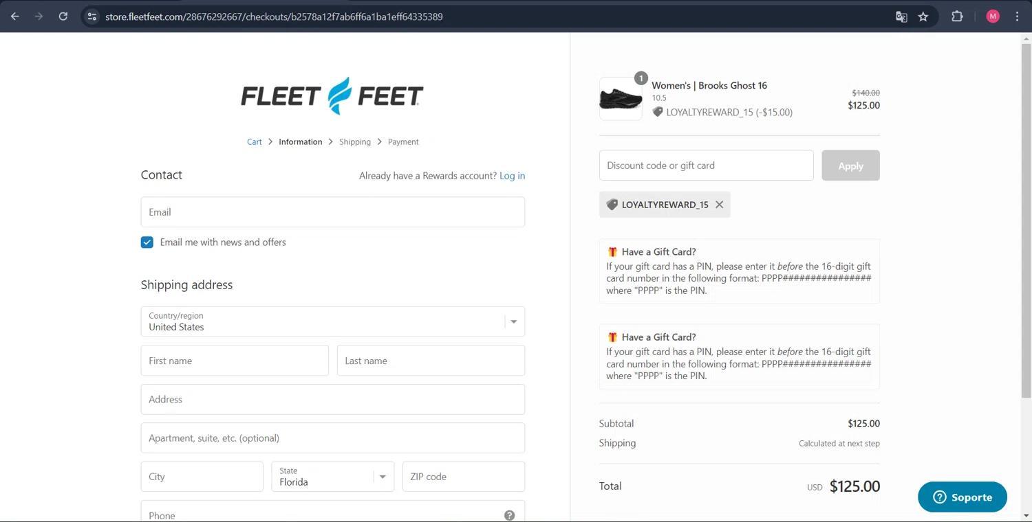 How to apply Fleet Feet coupon code